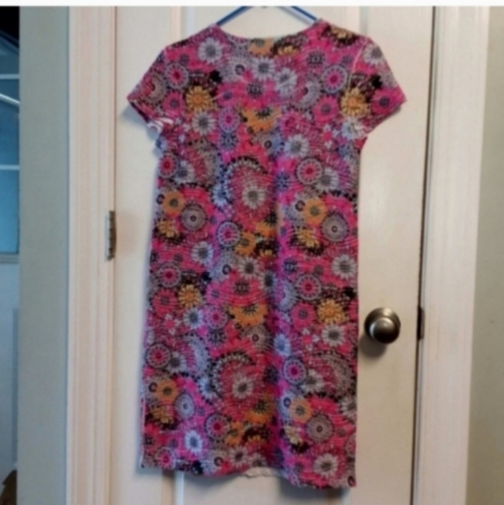 Cato Floral Patterned Girls Dress XL Pink Orange Gray Pleat Special Occasions